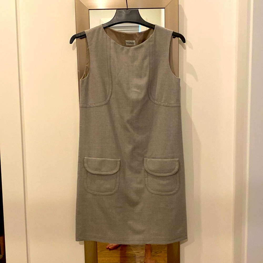 Size 4 Philosophy Di Alberta Ferretti Grey Virgin Wool Dresss